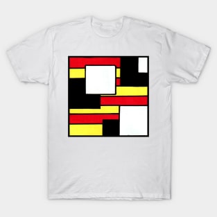 Red Yellow Geometric Abstract Acrylic Painting T-Shirt